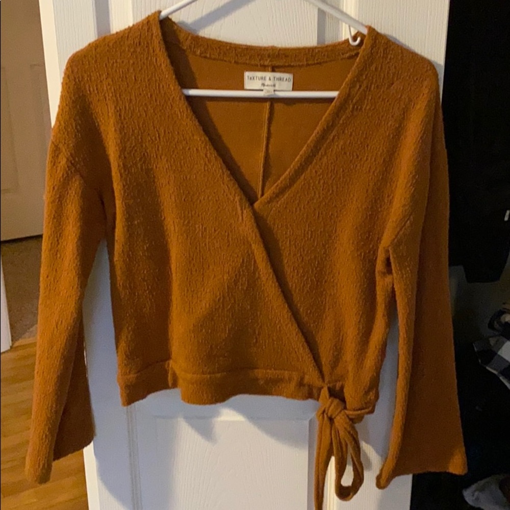 Madewell faux wrap sweater—like new!